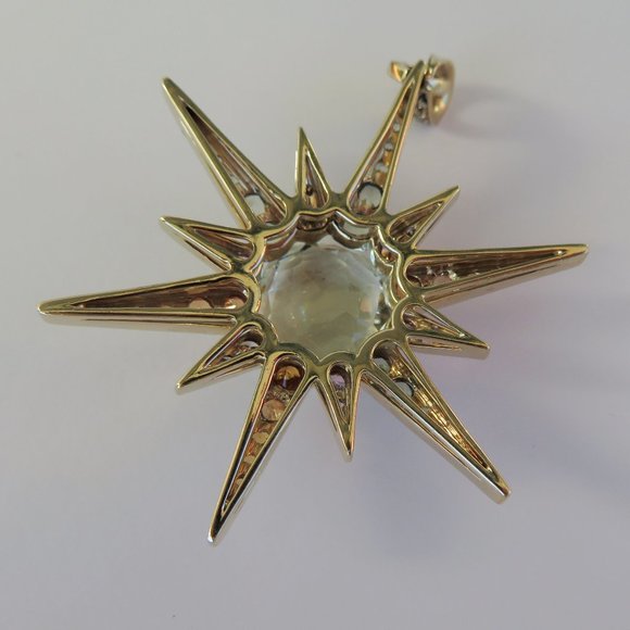 H Stern 18K Gold Diamond Sapphires Star XL Pendant - Picture 12 of 14